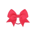 Handmade rose red grosgrain ribbon bowtie hair tie with elastic band for girls - Rose Pink (14)