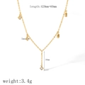 Dettaglio della collana a Y placcata oro 18k con lunghezza 420mm e ciondoli in zircone - Stile Zircone Rotondo (TN3371-WT)
