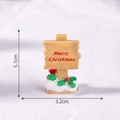 Miniature Merry Christmas signpost on snow base for DIY holiday scenery, 5.1cm height - No.2 Square Wood Sign