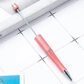 DIY plastic beadable ballpoint pen in pearlescent pink with shiny silver tip - Glitter Morandi Pink