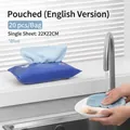 Pack of 20 blue microfiber cleaning cloths 22x22cm in a convenient dispenser box - 20 Sheets (22*22cm) / (English Packaging) Blue Bag