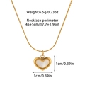 Vista detallada del colgante de corazón de oro de 18k con nácar y dimensiones - Estilo 1-Corazón de nácar (1cm)