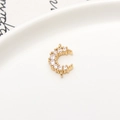 Golden crescent moon pendant charm with white zircons for jewelry making - Style 10# C-Shape Crescent