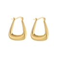 Polished gold U-shaped earrings with a minimalist geometric design and glossy mirror finish - 1 Pair Trapezoid / Gold Trapezoid