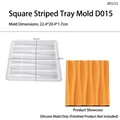 Square striped tray silicone mold for DIY resin craft, size 22.4x20.4x1.7cm - Style D Square Stripe