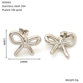 Specifiche dettagliate delle dimensioni per orecchini a farfalla in acciaio inossidabile - Stile Fiocco (SE006S) / Color Acciaio