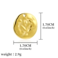 18k gold plated stainless steel irregular hammered disc pendant for DIY jewelry - Hammered Disc