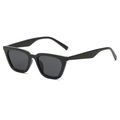 Occhiali da sole vintage retro a gatto neri da donna con lenti grigie scure - Nero