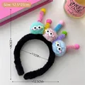 Funny black plush headband featuring colorful fuzzy balls with big googly eyes - 3# Light Color Plush Headband