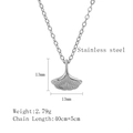 Minimalistische Ginkgoblatt-Halskette aus Edelstahl mit verstellbarer 40+5cm Kette - Silber