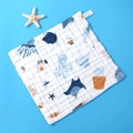Cotton baby washcloth with blue ocean sea life prints and bubble gauze texture 30x30cm - Finding Nemo / High-density 25*25cm [stretch Size]