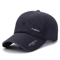 Quick-dry navy blue baseball cap for men with breathable fabric and fashion embroidery - Adjustable / Navy Blue