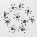 10er Set realistische schwarze Kunststoffspinnen für Halloween-Deko und Grusel-Accessoires - 50 Kleine Spinnen/Packung
