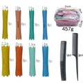 80-piece plastic hair roller set with combs and pink zippered PVC storage bag - Pink Packaging