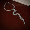 Macro shot of silver tassel necklace with rhinestones on red velvet with vintage book - Silver