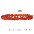 6mm natural red agate beaded stretch bracelet with translucent finish on white background - AB Red Agate