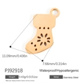 Gold stainless steel Christmas stocking pendant with hollow pattern for DIY jewelry - Hollow Gold Christmas Sock (PJ92918-2pcs)