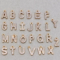 Set of 26 gold A-Z alphabet charms with sparkling rhinestones for DIY jewelry making - Rhinestone Alphabet Set (DY147) / Set of 26 / Style 31 Full Rhinestone
