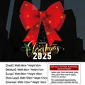 Red Christmas bow static window decal with Merry Christmas 2025 text decoration - Bow 2 / Small