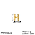 Chubby bubble initial H pendant in golden stainless steel with 1.9cm height - Letter-H