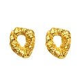 Pendientes de botón en acero inoxidable chapado en oro de 18K con textura orgánica irregular - Textura Fundida Irregular / Dorado