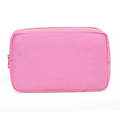Trousse à maquillage rose en nylon imperméable avec fermeture éclair dorée élégante - Vierge / Rose