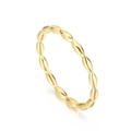 Anillo minimalista dorado de acero inoxidable con textura de cuentas y acabado pulido - US 6 / Dorado