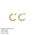 Orecchini a cerchio intrecciati in acciaio inossidabile placcato oro 18k, 20mm x 4mm - 20mm / Oro