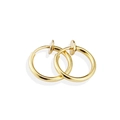 Par de pendientes de clip punk minimalistas en acero inoxidable dorado para hombre - 8mm / Dorado