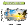 3D tropical beach wall sticker with palm trees and ocean view in 56x32cm dimensions - Tropical Sunny Beach (UV50554T_R)