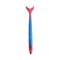Macro detail of mermaid tail pen featuring colorful gradient scales and metallic finish - Blue