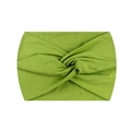 Elastic wide yoga headband for women in lime green featuring a classic knot design - Grass Green