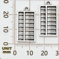 Silver abacus pendant charm for DIY bracelets and necklaces measuring 28mm by 15mm - Double-sided Abacus