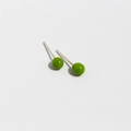 Pendientes de bola minimalistas en esmalte verde claro y plata de ley S925 para mujer - Verde Aguacate