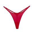 Perizoma sexy rosso senza cuciture in seta di ghiaccio da donna con taglio alto e vita bassa - S / Rosso