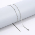 Minimalist silver hiphop Cuban link chain necklace made of durable stainless steel - 3mm-Bracelet / Silver