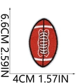 Detailed view of red football embroidery patch with precise size labels and texture - Letter I