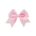 Pink grosgrain ribbon bow hair clip with swallowtail design for girls hair accessories - Light Pink