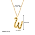 Minimalist 18K gold stainless steel letter W pendant necklace on a clean white background - Letter W