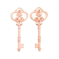 Detail of rose gold crown key charms for DIY jewelry making and vintage accessories - Rose Gold
