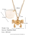 Collar de acero inoxidable chapado en oro de 18K con colgantes de cangrejo y concha - Estilo Cangrejo (Estilo 1-Dorado)