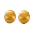 Pair of minimalist matte gold spherical stud earrings with textured finish on white background - Gold (Matte)