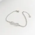 Silver infinity tennis bracelet with sparkling zircon stones in durable stainless steel - Stainless Steel/Zirconia / Silver Infinity Symbol Style (SBP159)