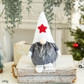 Detail view of Christmas gnome plush with 30x13cm dimensions and festive weight 240g - White Hat Gnome