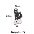 Halloween black cat on skull alloy enamel pendant charm for DIY jewelry, 28mm height - 1# Sitting Cat on Skull