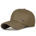 Herren Business-Basecap in Dunkelbraun aus Baumwolle mit Metalllogo und gebogenem Schirm - Verstellbar / Kaffeebraun