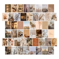 50pcs vintage aesthetic wall collage kit with warm beige photos for room decor - Warm Vintage Style (5)