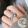 Vintage style hollow flower bow silver ring for women with adjustable open design - Classic Smooth Bow Silhouette(JZ7506)
