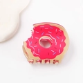 Graziosa pinza per capelli a ciambella rosa con zuccherini colorati e morso - Zuccherini rossi