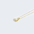 Elegant gold letter J necklace pendant with four inlaid white pearls on fine chain - Letter J